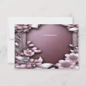 Roze Floral Lijst Hartelijk dank Bedankkaart (Achterkant)