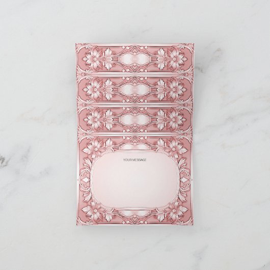 Roze Floral Lijst Hartelijk dank Bedankkaart (Binnen)