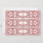 Roze Floral Lijst sparen de Datum Save The Date (Achterkant)