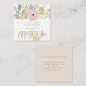  Roze Floral Lijst Vierkante Visitekaartje (Voorkant / Achterkant)