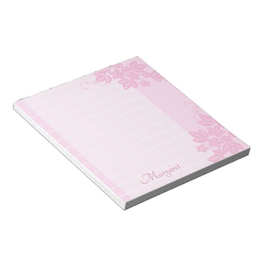  Roze Floral Lined Notitieblok (Schuin)