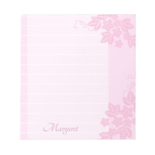  Roze Floral Lined Notitieblok (Voorkant)