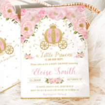 Roze Floral Little Princess Baby shower Carriage