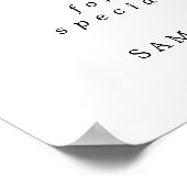 Roze Floral Love is Sweet Wedding Dessert Bar Sign Poster (Hoek)