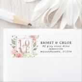 Roze Floral Love Return Address Label (Insitu)