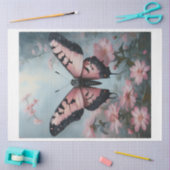Roze Floral Luna Moth Tissuepapier (Craft)