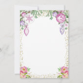 Roze Floral Magical Kerstmis Unicorn Birthday Kaart (Achterkant)
