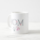 Roze Floral Mam Design met Namen Koffiemok (Voorkant links)
