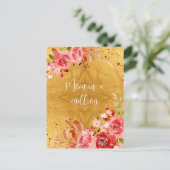 Roze Floral mam in een miljoen Moederdag Gold Briefkaart (Staand voorkant)