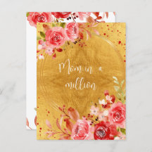 Roze Floral mam in een miljoen Moederdag Gold
