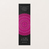 Roze Floral Mandala Ornament Visitekaartje (Buitenkant ongevouwen)