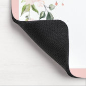 Roze Floral Manuscript Monogram Initiaal Naam Muismat (Hoek)