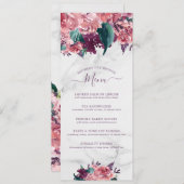  Roze Floral Marble Moederdag Brunch Menu (Voorkant / Achterkant)