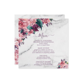 Roze Floral Marble Moederdag Menu