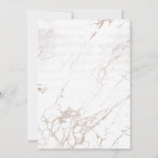 Roze Floral Marble Rustic WEDDING Kaart (Achterkant)