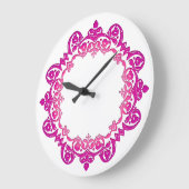 Roze  Floral Medallion Wall klok (Hoek)