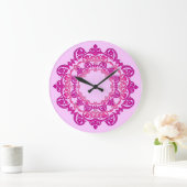 Roze Floral Medallion Wall klok (Huis)