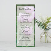 Roze floral menukaart (Staand voorkant)