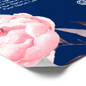 Roze Floral met 6 tafels Bindend Seating Chart Poster (Hoek)