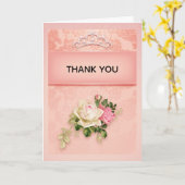 Roze floral met Diamond Tiara Princess Hartelijk d Kaart (Gele Bloem)