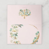 Roze Floral met Gold Cross Baptisme Plaatskaartje (Buitenkant ongevouwen)