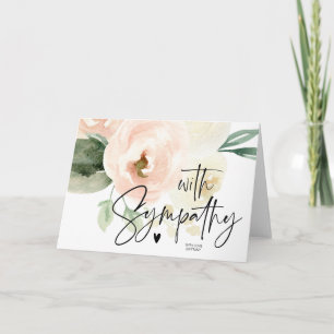 Roze Floral met sympathie condoléance grief Heart Kaart