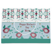 roze Floral met turkooise Groot Cadeauzakje (Voorkant)