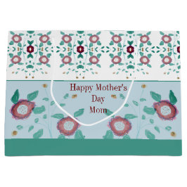 roze Floral met turkooise Groot Cadeauzakje