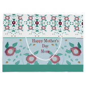 roze Floral met turkooise Groot Cadeauzakje (Achterkant)