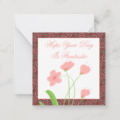 Roze Floral Mini Notitiekaartje (Achterkant)