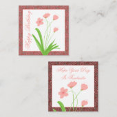 Roze Floral Mini Notitiekaartje (Voorkant / Achterkant)