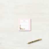 Roze Floral Mitzvah Nota: 3x3 Sticky Pad Post-it N Post-it® Notes (Op bureau)