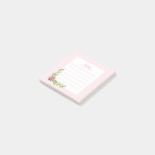Roze Floral Mitzvah Nota: 3x3 Sticky Pad Post-it N Post-it® Notes (Schuin)