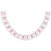 Roze Floral Modern Unicorn Birthday Vlaggetjes (Alle)