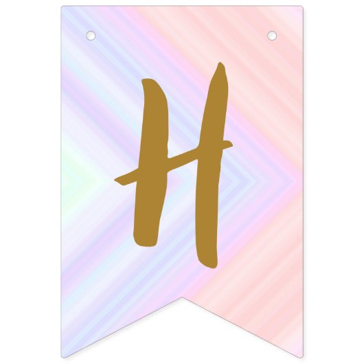 Roze Floral Modern Unicorn Birthday Vlaggetjes (Tweede vlag)