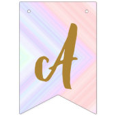 Roze Floral Modern Unicorn Birthday Vlaggetjes (Derde vlag)