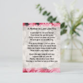 Roze Floral - Moeder in het rechtengedicht Briefkaart (Staand voorkant)