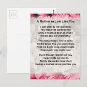 Roze Floral - Moeder in het rechtengedicht Briefkaart (Voorkant / Achterkant)