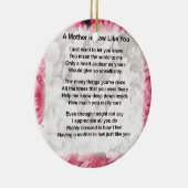 Roze Floral - Moeder in het rechtengedicht Keramisch Ornament (Rechts)