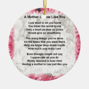 Roze Floral - Moeder in het rechtengedicht Keramisch Ornament