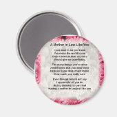 Roze Floral - Moeder in het rechtengedicht Magneet (Voorkant / Achterkant)