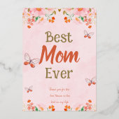 Roze Floral Moederdag Kaart (Voorkant)