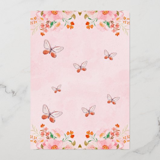 Roze Floral Moederdag Kaart (Achterkant)