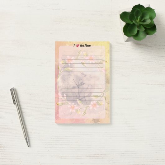 Roze Floral Moederdag Post-it® Notes (Kantoor)