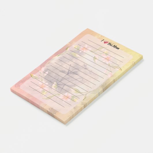 Roze Floral Moederdag Post-it® Notes (Schuin)