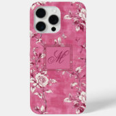  Roze Floral Monogram Case-Mate iPhone Case (Achterkant)