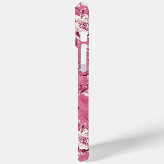  Roze Floral Monogram Case-Mate iPhone Case (Achterkant / Links)