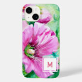 Roze Floral Monogram Case-Mate iPhone Case (Achterkant)