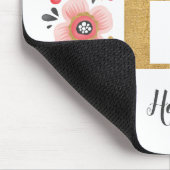 Roze Floral Monogram Muismat (Hoek)