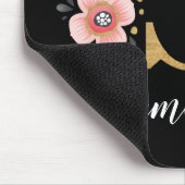 Roze Floral Monogram Muismat (Hoek)